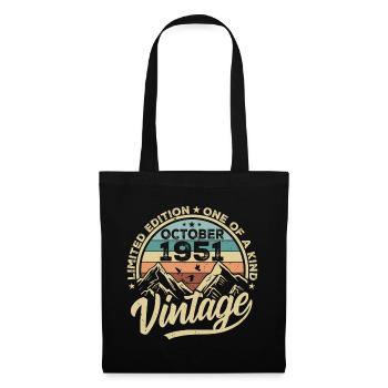 Octobre 1951 Anniversaire 1951 Né en octobre 1951 - Sac en tissu - noir - Devant