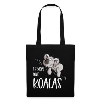 I Really Love Koalas Koala Bär - Stoffbeutel - Schwarz - Vorne