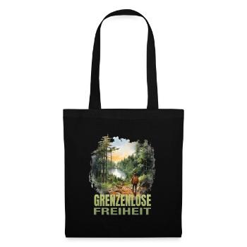 Grenzenlos wandern - Stoffbeutel - Schwarz - Vorne