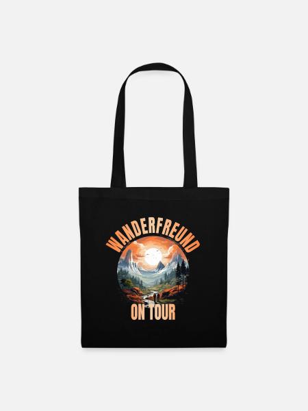 Wanderfreund on Tour - Stoffbeutel - Schwarz