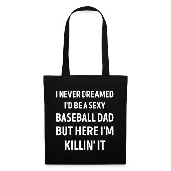 Baseball Papa Lustiger Vater Witz - Stoffbeutel - Schwarz - Vorne