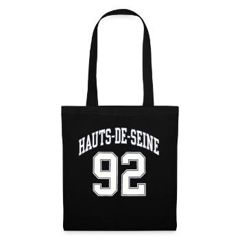 Hauts-de-Seine 92 - Sac en tissu - noir - Devant