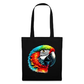 Perroquet - Sac en tissu - noir - Devant