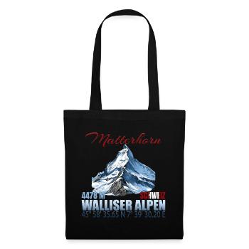 Matterhorn Koordinaten - Stoffbeutel - Schwarz - Vorne