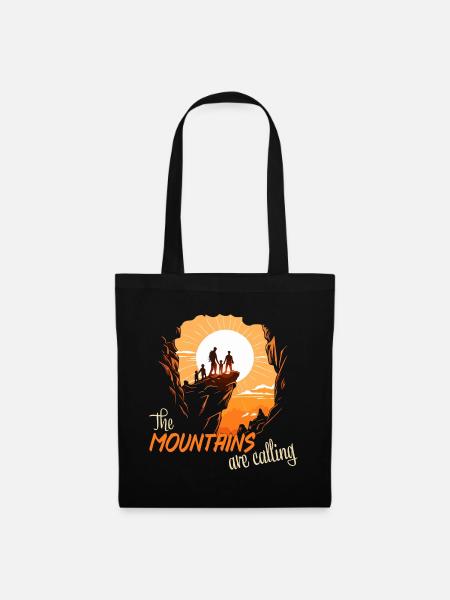 The mountains are calling - Stoffbeutel - Schwarz