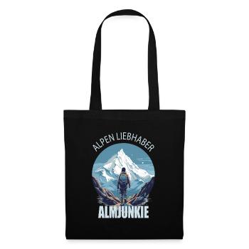 Alpen Liebhaber - Almjunkie - Stoffbeutel - Schwarz - Vorne