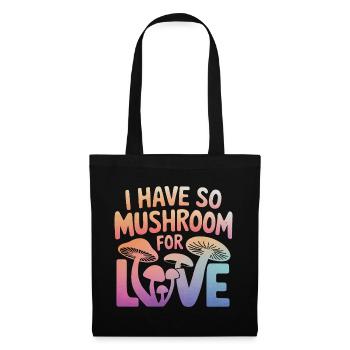 Pilz Pilze Funghi Champignon - Stoffbeutel - Schwarz - Vorne