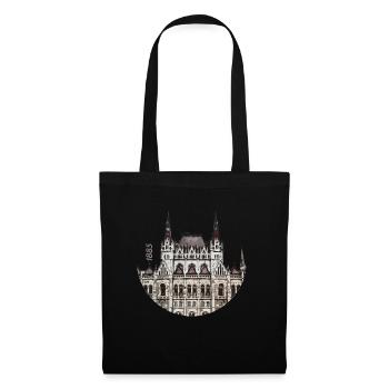 1885 Hungarian Parliament Building - Stoffbeutel - Schwarz - Vorne