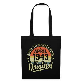 Anniversaire Avril 1943 - Idée Cadeau Avril 1943 - Sac en tissu - noir - Devant