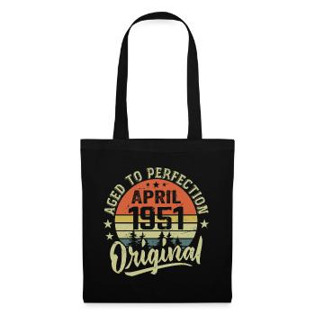 Anniversaire Avril 1951 - Idée Cadeau Avril 1951 - Sac en tissu - noir - Devant