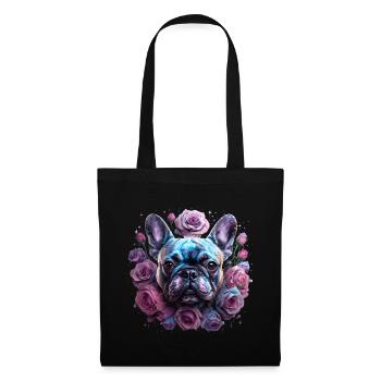 Tête de bouledogue français - Sac en tissu - noir - Devant