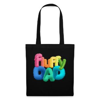 Fluffy Dad – Farbenfrohe, flauschige Typografie - Stoffbeutel - Schwarz - Vorne