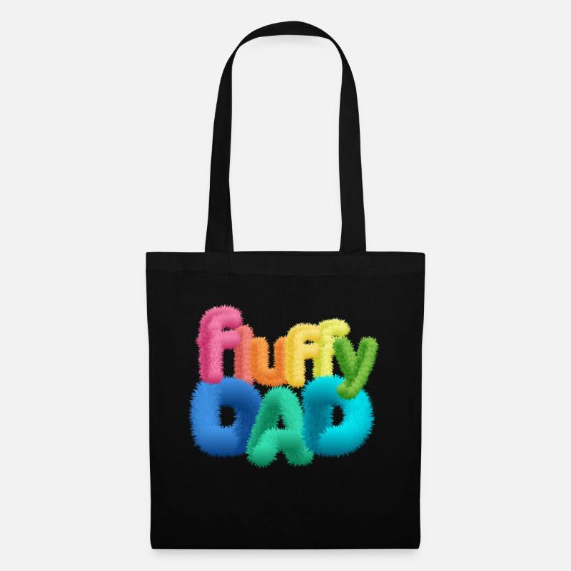 Fluffy Dad – Colorful, Fluffy Typography - Tote Bag - black
