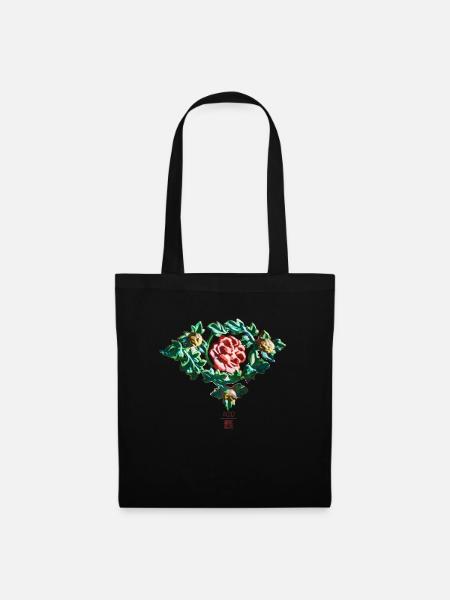Chinesisch_Blumen_Verbotene Stadt_Pfingstrose1420 - Stoffbeutel - Schwarz