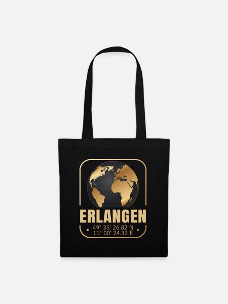 Erlangen - Stoffbeutel - Schwarz