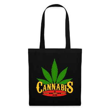 Logo du cannabis avec feuille et détail 420 - Sac en tissu - noir - Devant