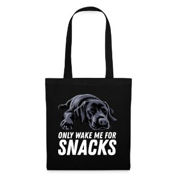 Black Labrador Dog Only Wake Me For Snacks - Tote Bag - black - Front