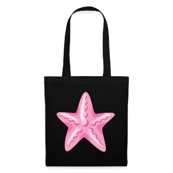 Drole Animaux océan Minimaliste Simple étoile de m - Sac en tissu - noir - Devant