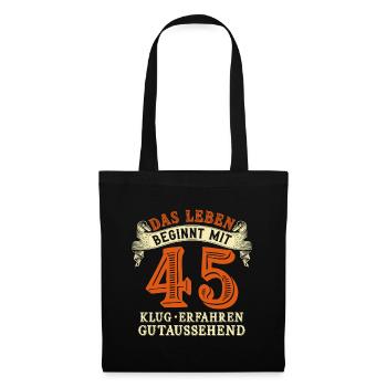 La vie commence à 45 ans pour votre 45e anniversaire - Sac en tissu - noir - Devant