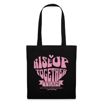 Conception de t-shirt Love Unity Heart, Levez-vous ensemble - Sac en tissu - noir - Devant