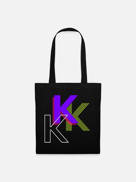 k - Graffiti Design - Stoffbeutel - Schwarz