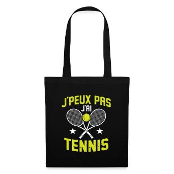 I Can't I Have Tennis Geschenk Tennis Männer Frauen - Stoffbeutel - Schwarz - Vorne