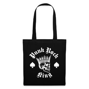 Punk Rock King Logo-Design - Stoffbeutel - Schwarz - Vorne