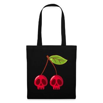 Crânes de cerises - Sac en tissu - noir - Devant