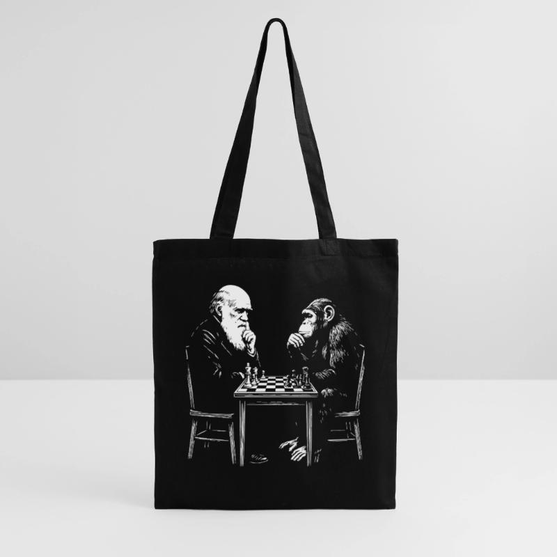 Darwin joue aux échecs avec un singe - Jeu d’évolution Sac en tissu