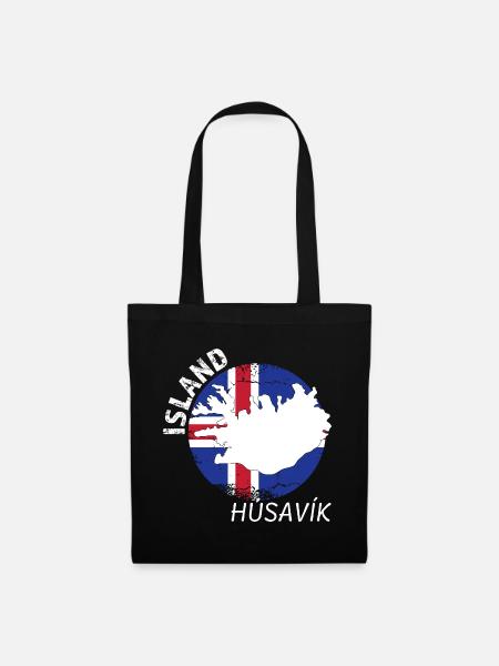 Húsavík - Stoffbeutel - Schwarz