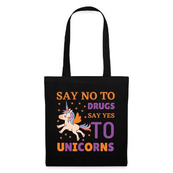 No drugs yes to unicorns - Sac en tissu - noir - Devant