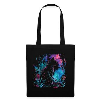 Chat de la Nuit dans les Jardins Néon - Sac en tissu - noir - Devant