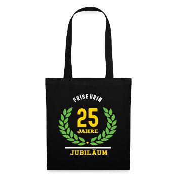 Friseurin Jubiläum 25 Jahre 25 jähriges Jubi - Stoffbeutel - Schwarz - Vorne