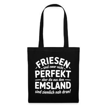 Friesen Emsland Friesland Sprüche Geschenk - Stoffbeutel - Schwarz - Vorne