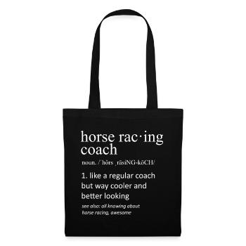 Horse Racing Heartbeat EKG Jockey Silhouette - Sac en tissu - noir - Devant