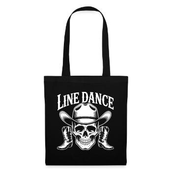 Line Dance Skull with Cowboy Hat - Tote Bag - black - Front