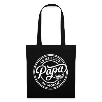 Badge Papa Au Monde - Sac en tissu - noir - Devant