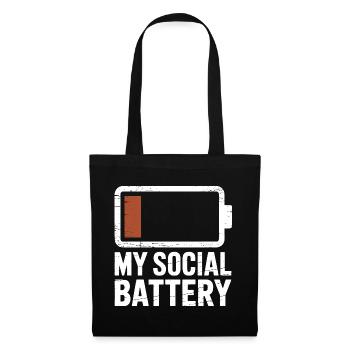 Social Battery Introvert Dead Battery Battery - Tote Bag - black - Front