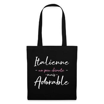 Italienne Un Peu Chiante Mais Adorable T-Shirt ... - Sac en tissu - noir - Devant