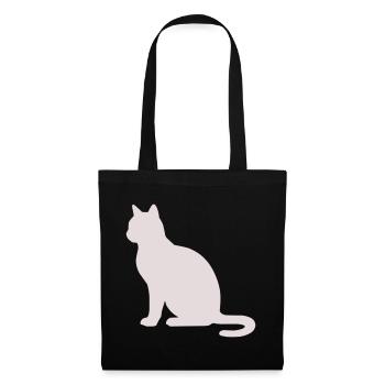 Silhouette de chat pastel - Sac en tissu - noir - Devant