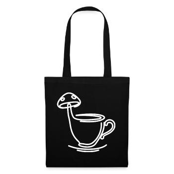 Tee Kaffee Pilz - Stoffbeutel - Schwarz - Vorne
