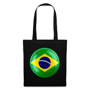 BRAZIL'S FLAG ON A FOOTBALL - Tote Bag - black - Front