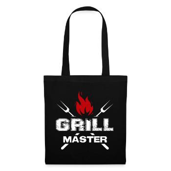 Grill Master Gott Grillspruch Chef BBQ Grillparty - Stoffbeutel - Schwarz - Vorne