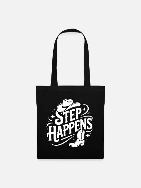 Step Happens Western Stil - Stoffbeutel - Schwarz