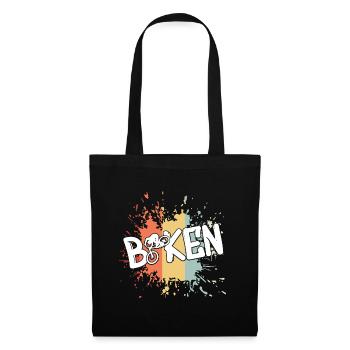 Biken Splash: Fahrrad-Splatter-Design - Stoffbeutel - Schwarz - Vorne
