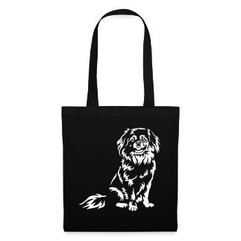 Tibetspaniel "Black Edition" - Stoffbeutel - Schwarz - Vorne
