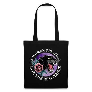Feminismus A Woman´s Place Is In The Resistance - Stoffbeutel - Schwarz - Vorne