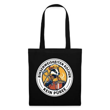 Koch Kochen Küchenchef Kartoffelstampfer T-Shirt - Stoffbeutel - Schwarz - Vorne