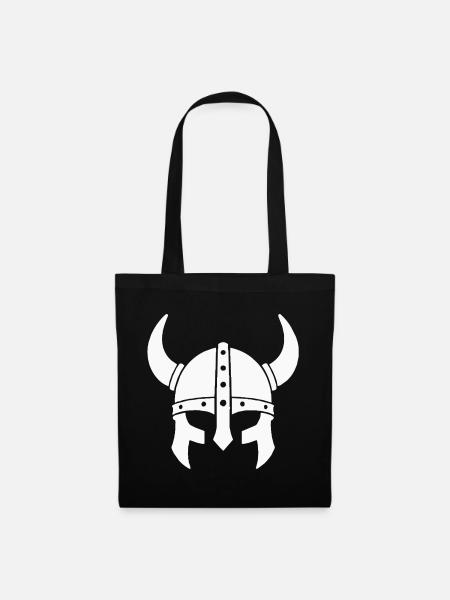 Wikingerhelm Silhouette - Stoffbeutel - Schwarz