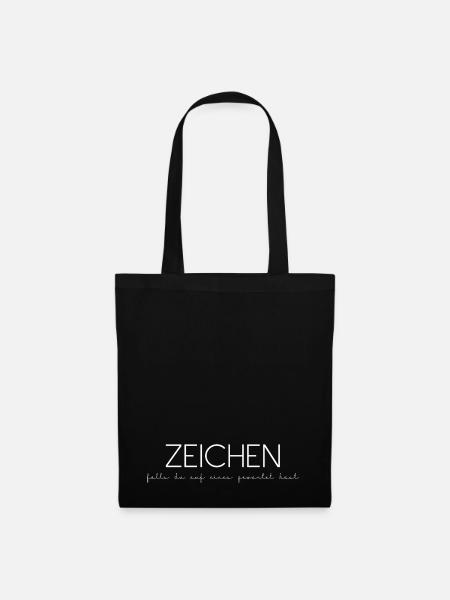 Zeichen falls gewartet lustiger Spruch lustige - Stoffbeutel - Schwarz